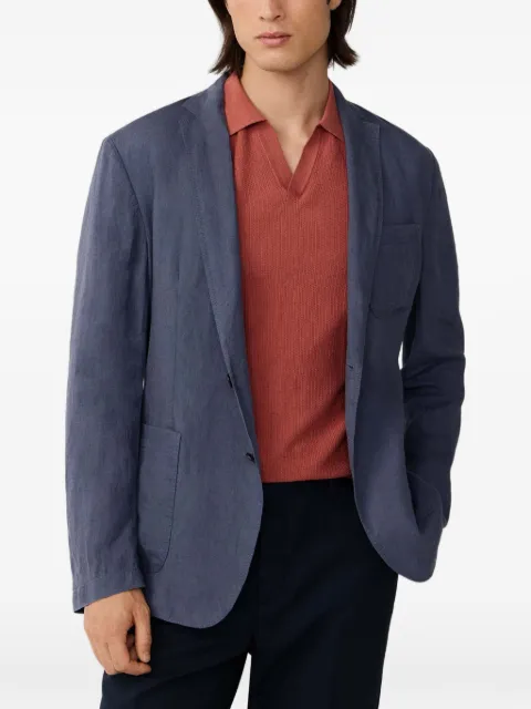 Hackett London notch-lapel patch-pocket blazer Blue HM4400139