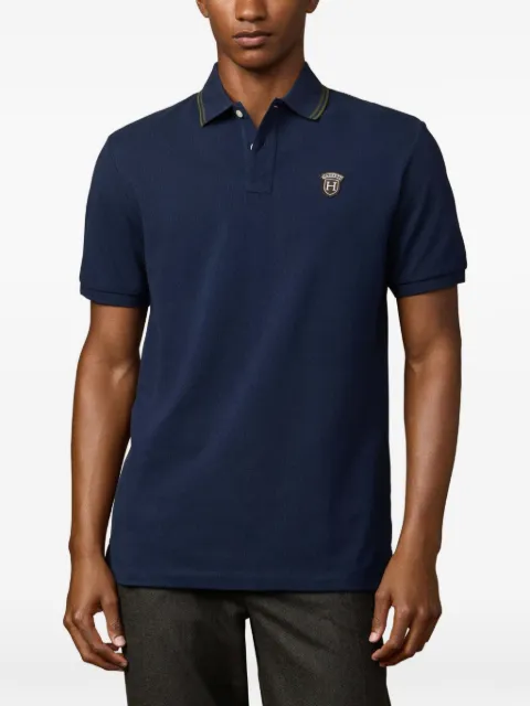 Hackett London Badge-patch polo shirt Blue HM5600082