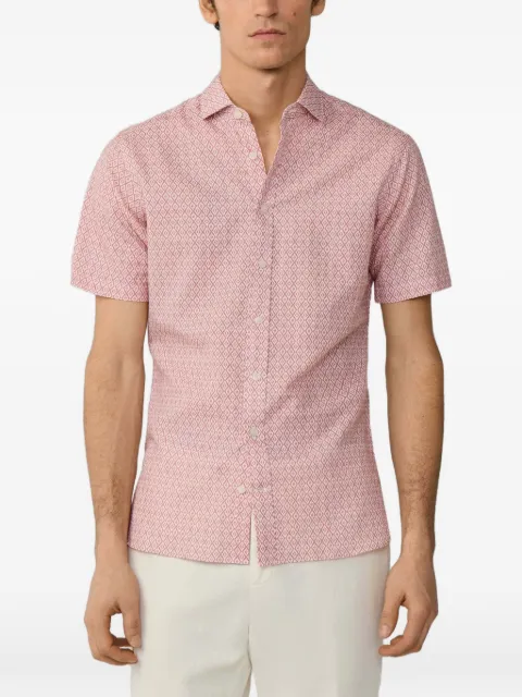 Hackett London clay-print short-sleeve shirt Red HM3010651