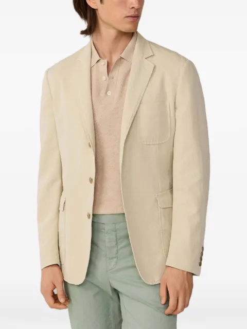 Hackett London patch-pocket single-breasted blazer Neutrals HM4400123