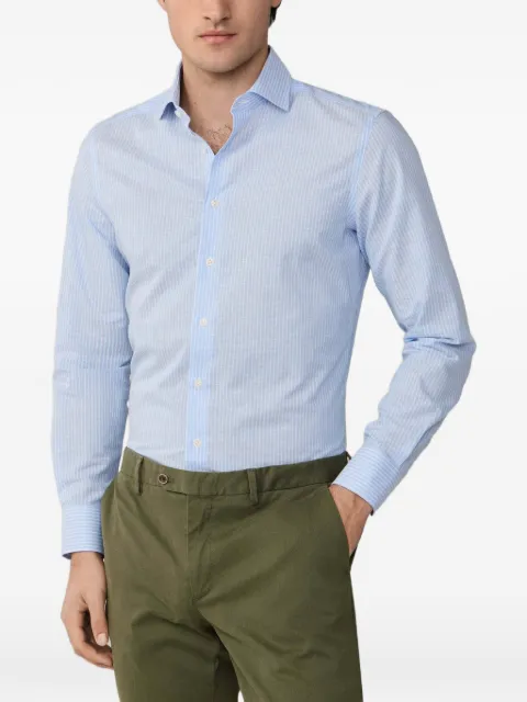 Hackett London Bengal-stripe Knightsbridge-collar shirt Blue HM3010623