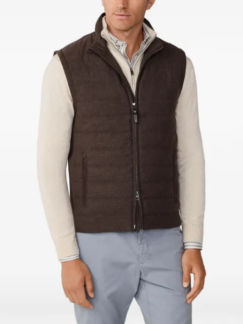 Hackett London herringbone-pattern gilet Brown HM4000100