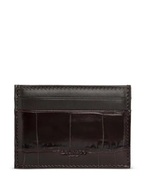 Hackett London croc-effect leather card holder Brown HM413579
