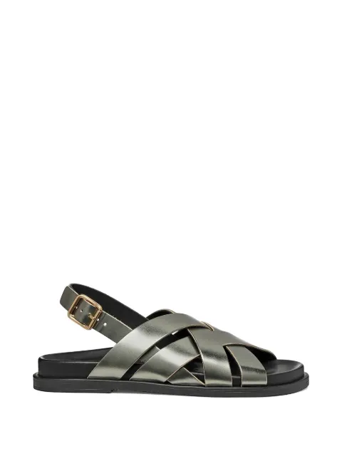 Geox crossover metallic-finish sandals Grey D55YWA000CFC3005