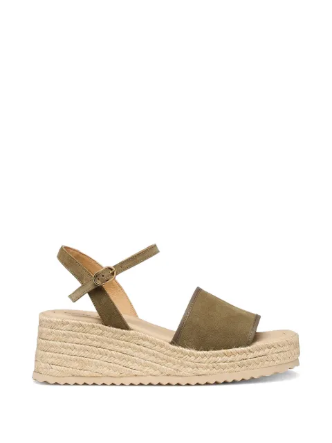 Geox buckle-fastening platform espadrilles Green D651KB02211C3016