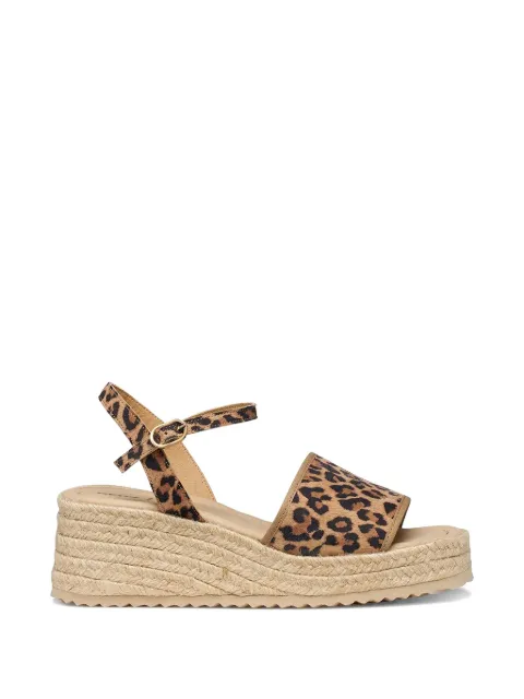 Geox leopard-print wedge espadrilles Neutrals D651KB00711C5018