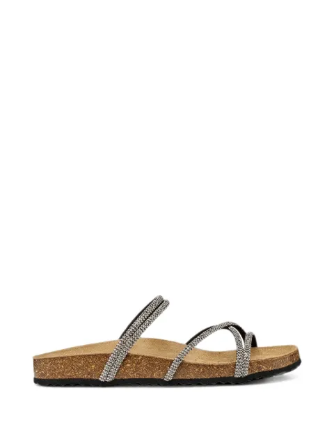 Geox Brionia R crystal-embellished strappy slides Silver D65Y3I000AU