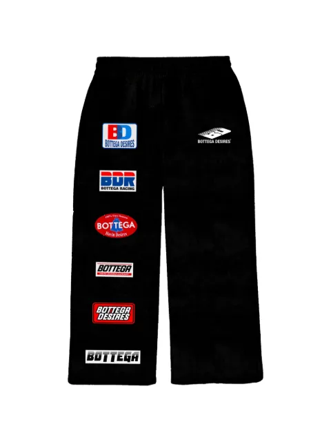 Bottega Desires logo-patch sweatpants Black BD020