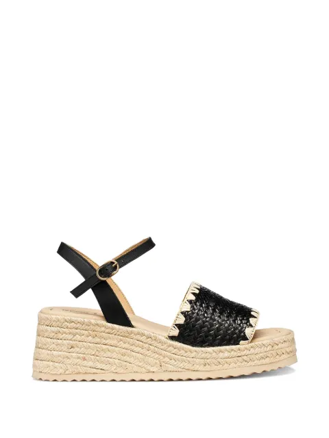 Geox Alemeria woven-design buckled-strap espadrilles Black D651KA01143C9999