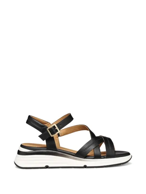 Geox crossover-strap buckle-fastening sandals Black D650JA000BCC9999