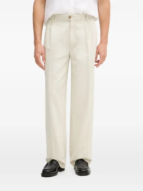 Gant pleated-front relaxed fit trousers Neutrals 1505403