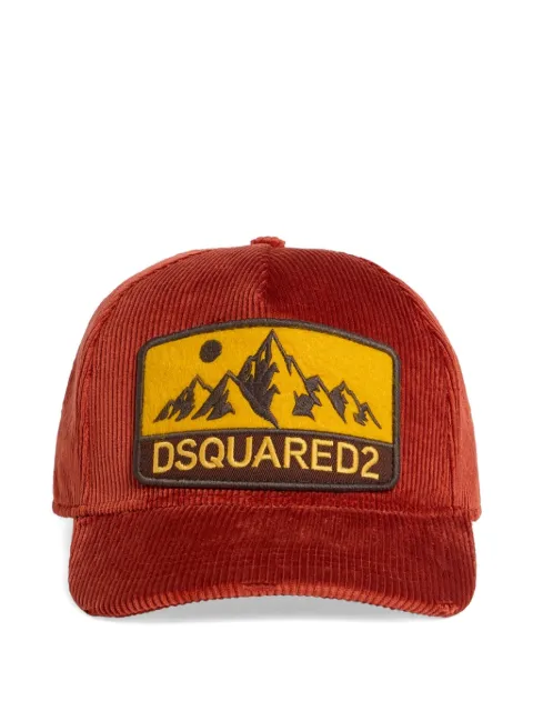 DSQUARED2 logo-patch corduroy baseball cap Brown BCM103910908133