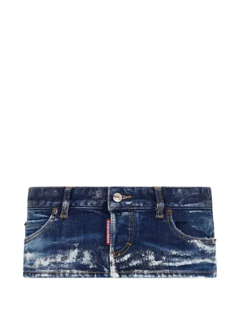 DSQUARED2 Let It Snow distressed-effect denim skirt Blue S72MA1081S30664