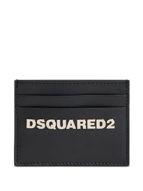 DSQUARED2 logo-plaque leather card holder Black CCM00491500001