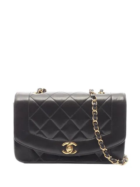 CHANEL Pre-Owned 1996-1997 Small Lambskin Diana Flap crossbody bag Black 4LRH5KL78FY3423X