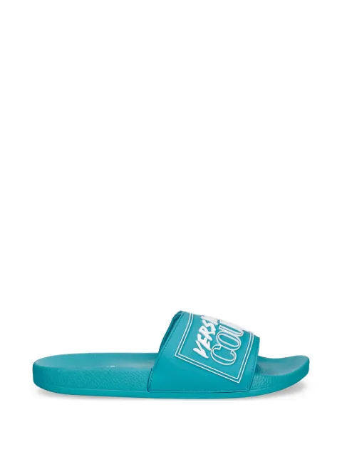 Versace Jeans Couture logo-patch slides Blue 80YA3SQ3ZSC22