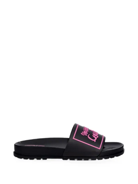 Versace Jeans Couture logo-print slides Black 80VA3SQ271352