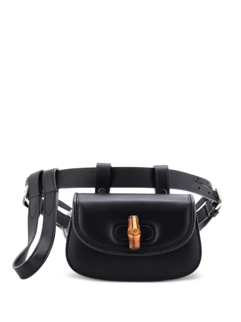Gucci Pre-Owned Bamboo 1947 Leather Mini belt bag Black VZ4K16JJC7EPGWRW