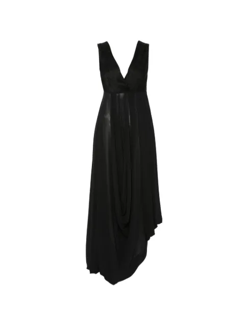 Antonio Marras Vintage 2020s floral-jacquard draped dress Black AM720BMB