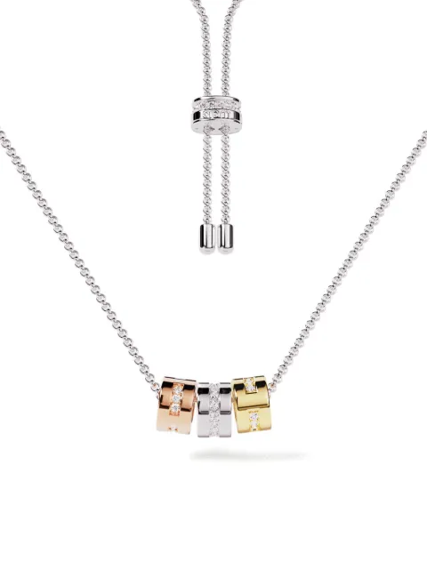 APM Monaco tricolor morse LOVE necklace Silver WC6350XTRH