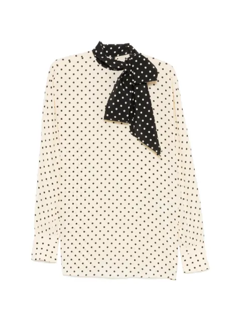 Valentino Garavani polka-dot pussy-bow blouse Neutrals BAEC609DW