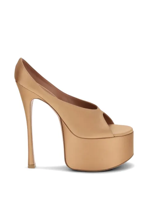 Amina Muaddi Anok Plateau satin pumps Neutrals 17S366151ANO
