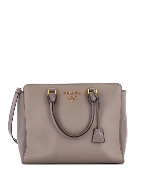 Prada Pre-Owned Convertible Open Saffiano Leather Medium tote bag Grey R9D6SB4C5UGCV4NR