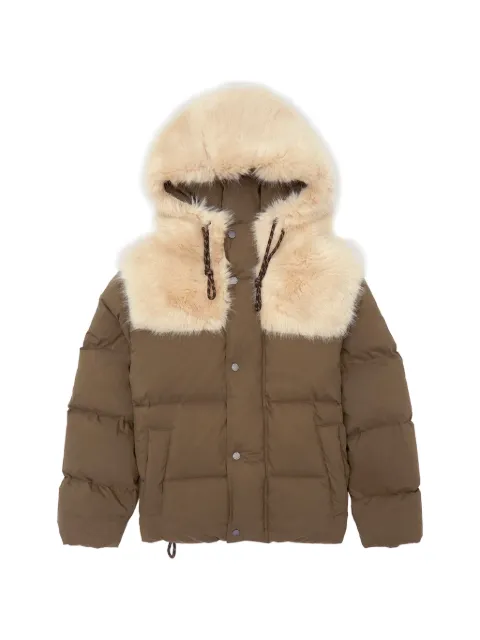 Ports V faux-fur trim puffer jacket Green VD9JDJ04JWD052