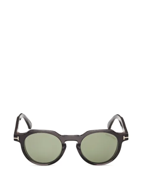 TOM FORD Eyewear T-hinge geometric-frame sunglasses Brown FT1358