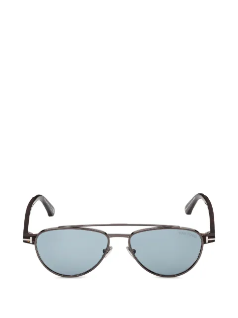 TOM FORD Eyewear double-bridge pilot-frame sunglasses Brown FT1361