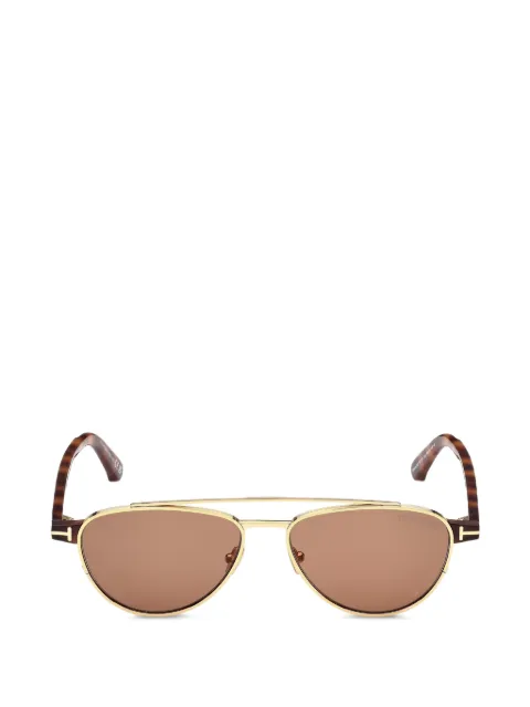 TOM FORD Eyewear double-bridge pilot sunglasses Brown FT1361