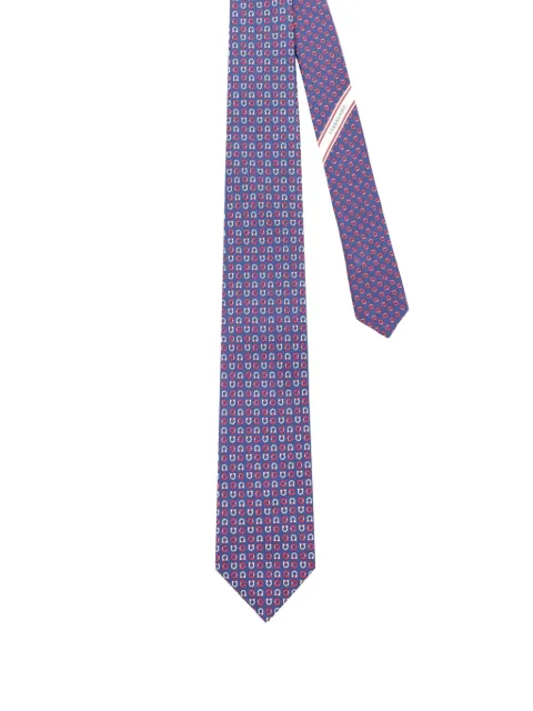 Ferragamo Gancini-pattern tie Blue 794708