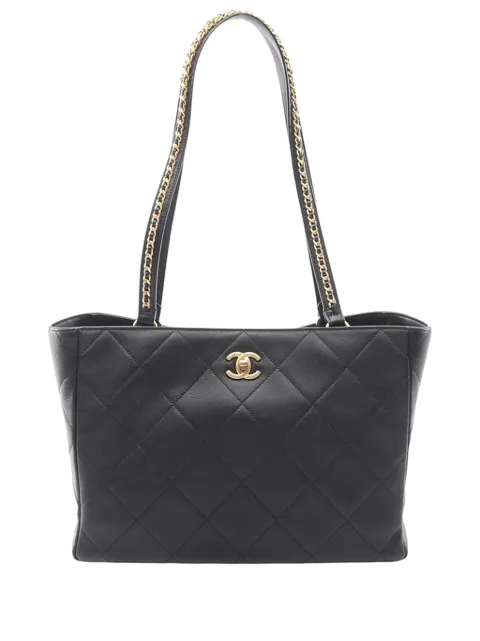 CHANEL Pre-Owned 2021-2026 Quilted Calfskin Book Pocket Shopping tote bag Black I05719UQYP3VGHHN