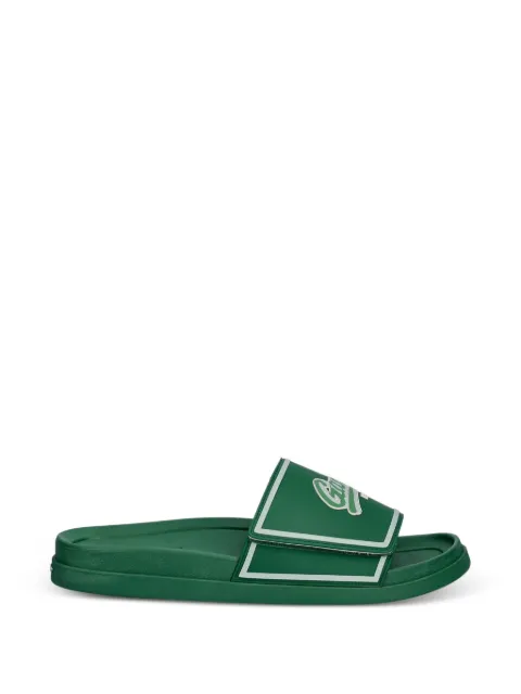Gant logo-patch touch-strap slides Green 32639301