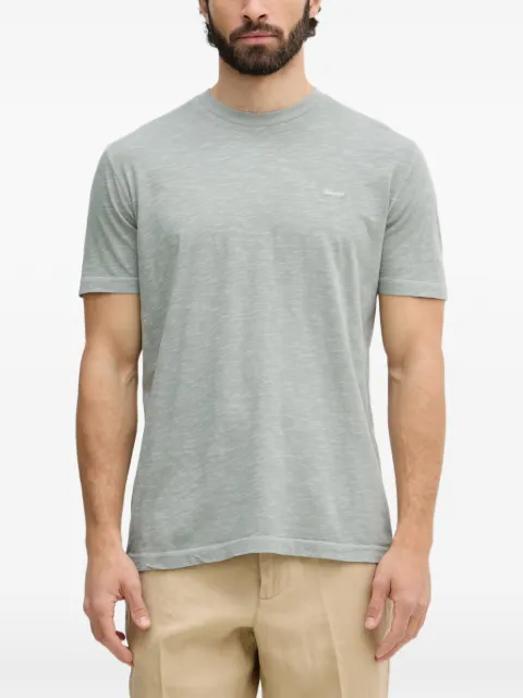 Gant logo-embroidered slub-texture T-shirt Grey 2003419