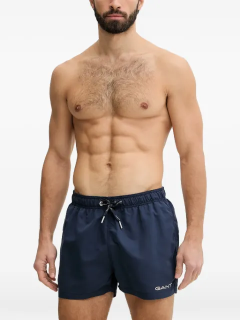 Gant logo-print drawstring swim shorts Blue 920006500