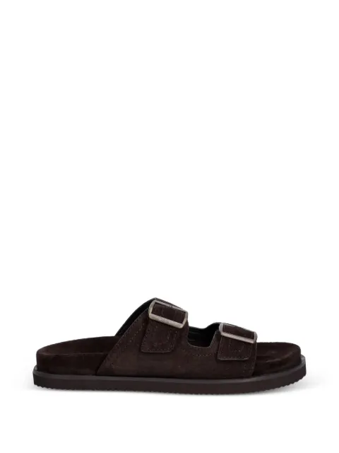 Gant buckle-fastening suede slides Brown 32663295