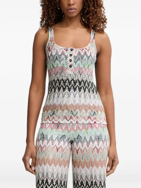 Missoni zigzag-knit sleeveless top Neutrals DS26SK04BR014Z