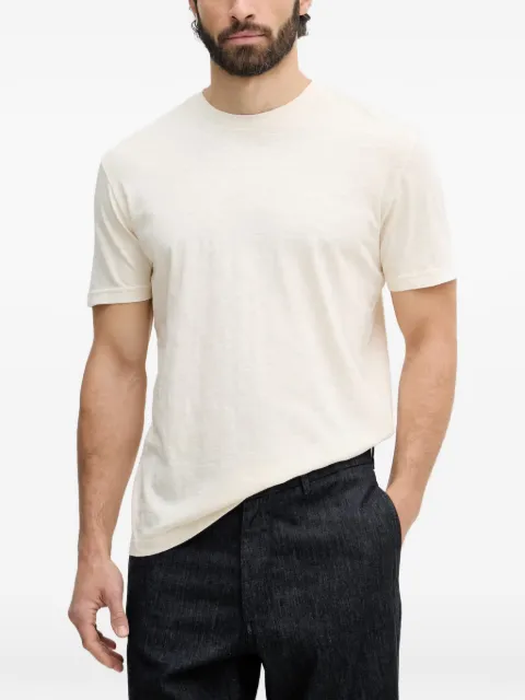 Gant slub-texture logo-embroidered T-shirt Neutrals 2003419
