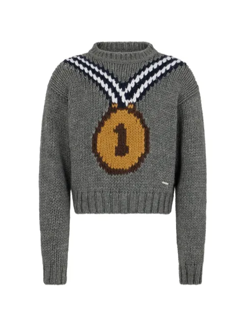 DSQUARED2 intarsia-knit crew-neck sweater Grey S71HA1442D13256