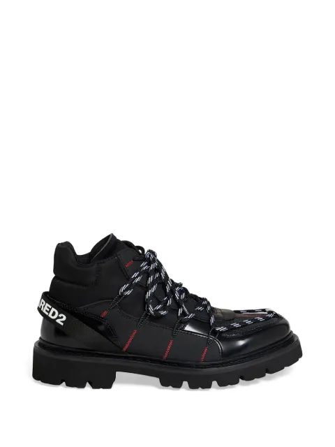DSQUARED2 Skiers logo-strap hiking boots Black ABM018024903914