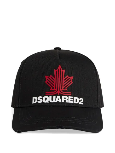 DSQUARED2 logo-print distressed baseball cap Black BCM103205C00001