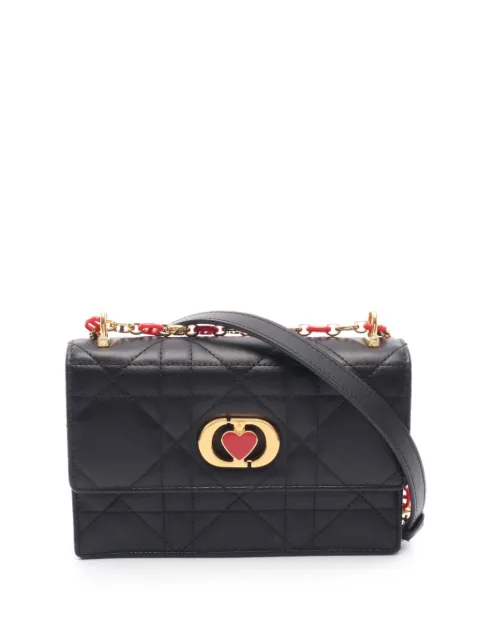 Christian Dior Pre-Owned 2010-2026 DiorAmour Mini Lambskin Macrocannage Miss Caro crossbody bag Black 81SADRJY6AXH7CIC