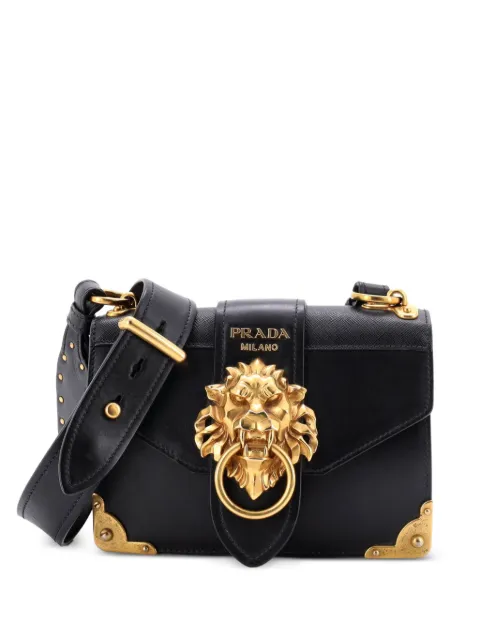 Prada Pre-Owned Animalier Cahier Leather Small crossbody bag Black XJ0804RUSCNNB01Z
