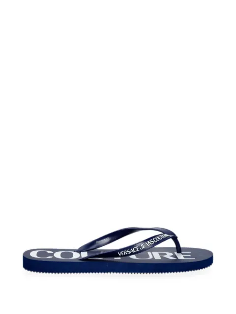 Versace Jeans Couture logo-print flip flops Blue 80YA3SQ7ZSS81