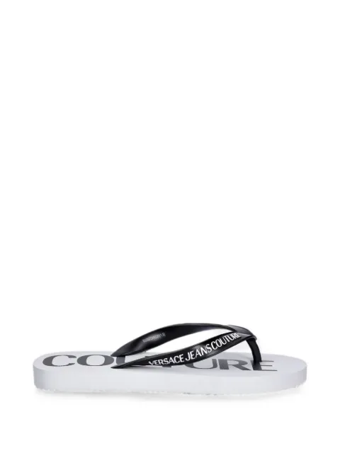 Versace Jeans Couture logo-print flip-flops Black 80VA3SQ7ZSS81