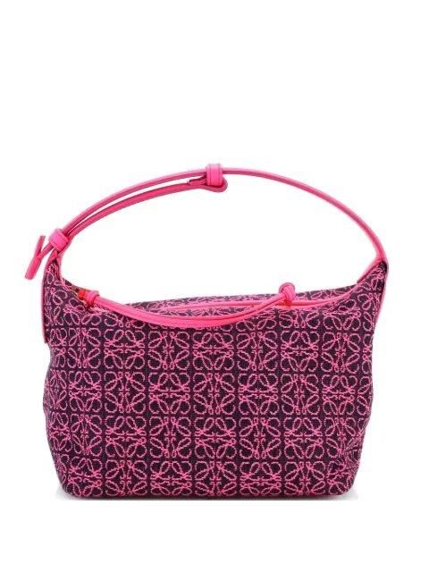 Loewe Pre-Owned Cubi Anagram Jacquard Small hobo bag Pink VVU08AWY9DBZA5MR