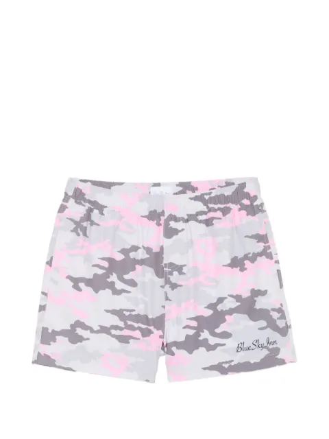 BLUE SKY INN camouflage-print logo-embroidered swim shorts Pink BS2504SW201
