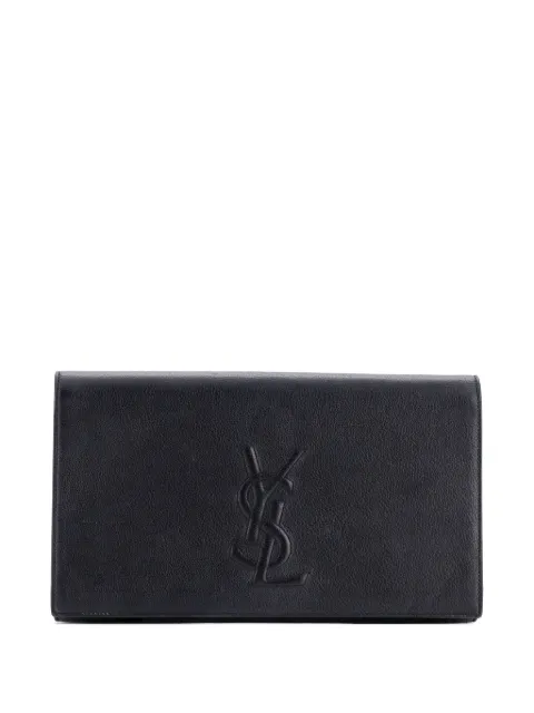 Saint Laurent Pre-Owned Belle de Jour Leather Large clutch bag Blue DIDY9ZJ4FI276KYZ