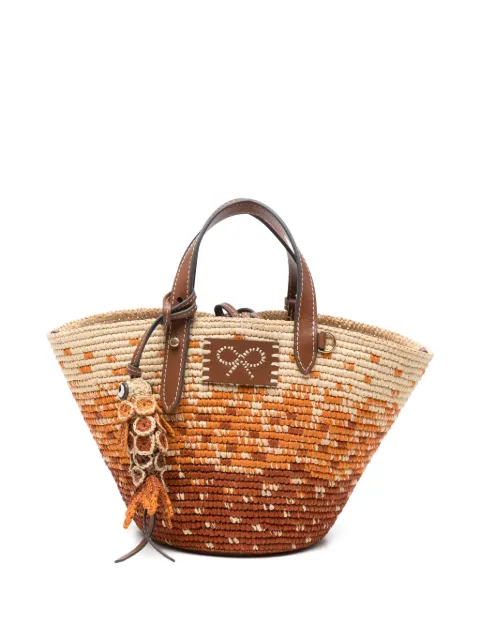 Anya Hindmarch small woven fish-charm tote bag Neutrals 205382